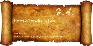 Hertelendy Alex névjegykártya